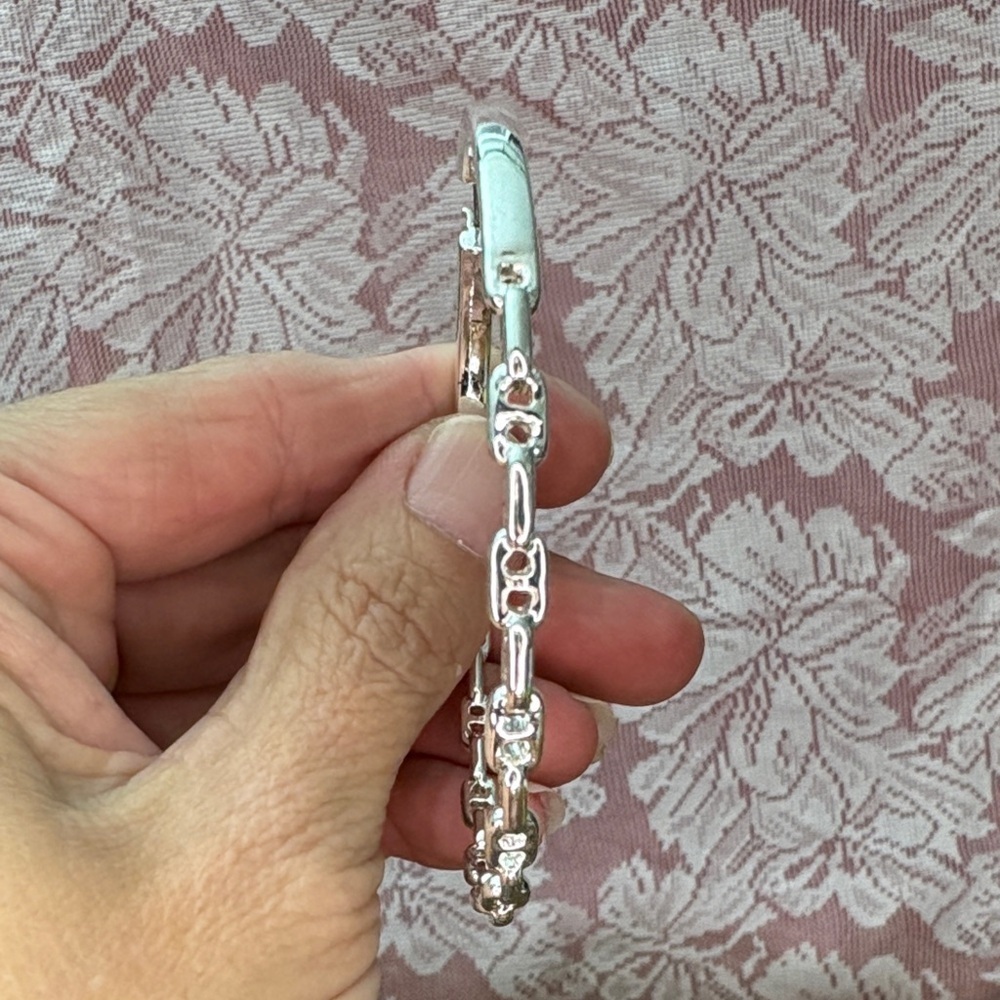 Nine West Silver Chain Detail Hoop Earrings​ - Picture 3 of 6